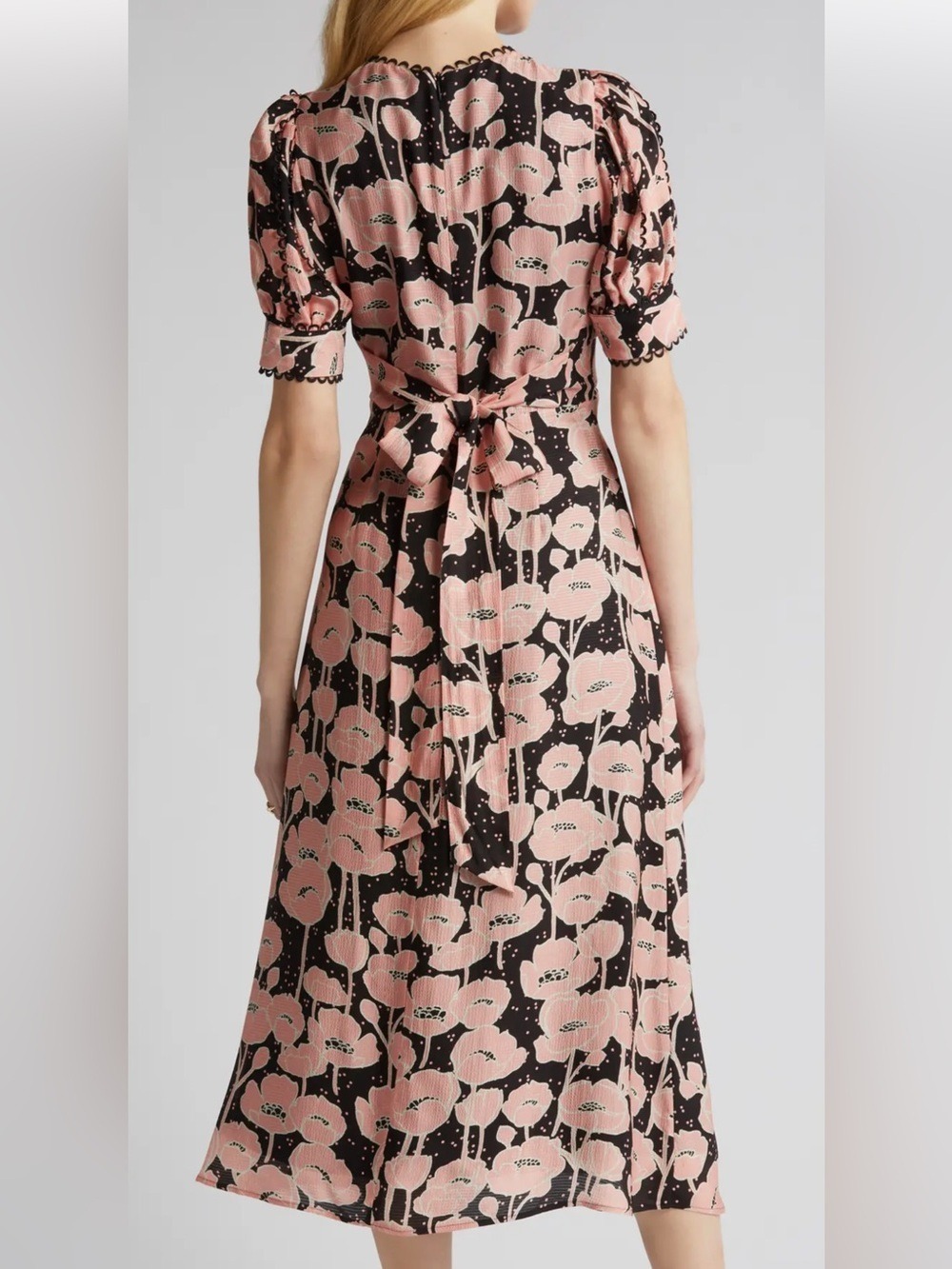 NWT Ted Baker Astrydd Puff Sleeve Midi Dress - Picture 2 of 13